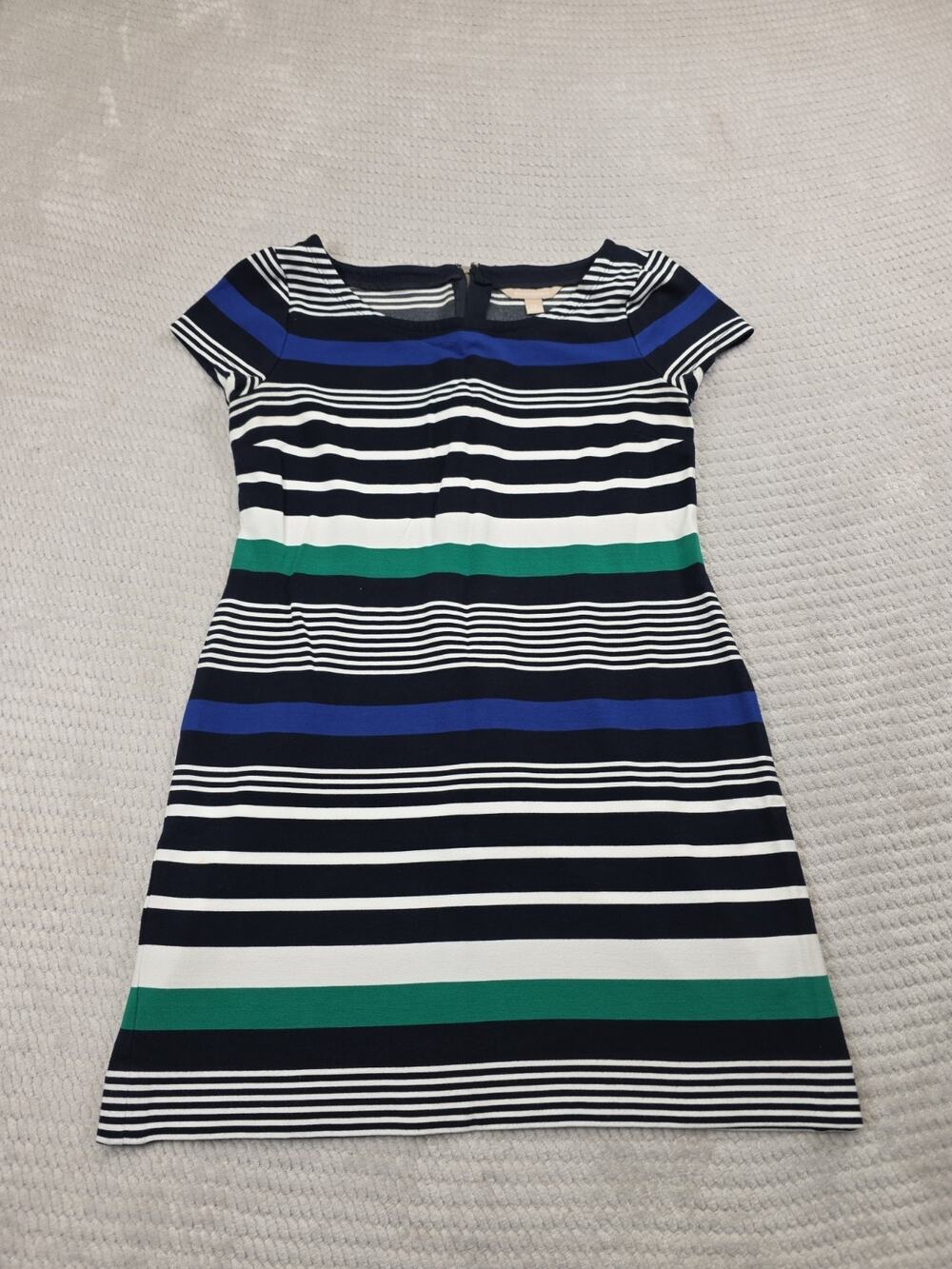 Banana Republic Dress Womens 10 Stretch Knit Mini Dress Striped Preppy